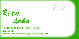 rita laho business card